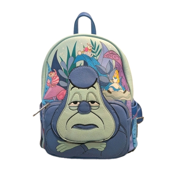 Disney Loungefly Alice In Wonderland Mini Backpack Absolem Caterpillar Bag Blue - Picture 1 of 15